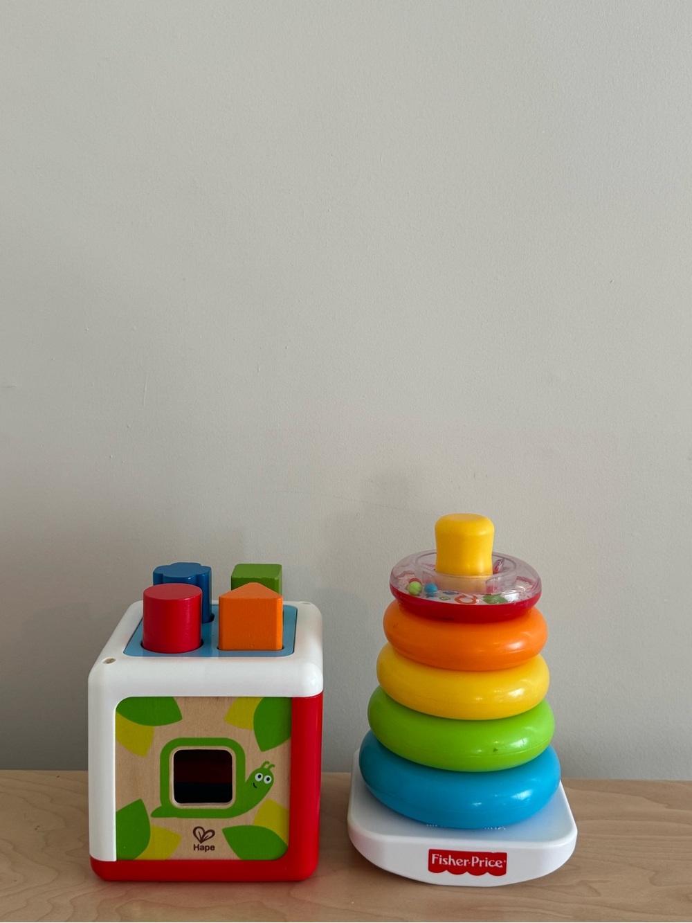 Fisher-Price Rainbow Stacking Rings & Shape Sorter Set - Multicolor